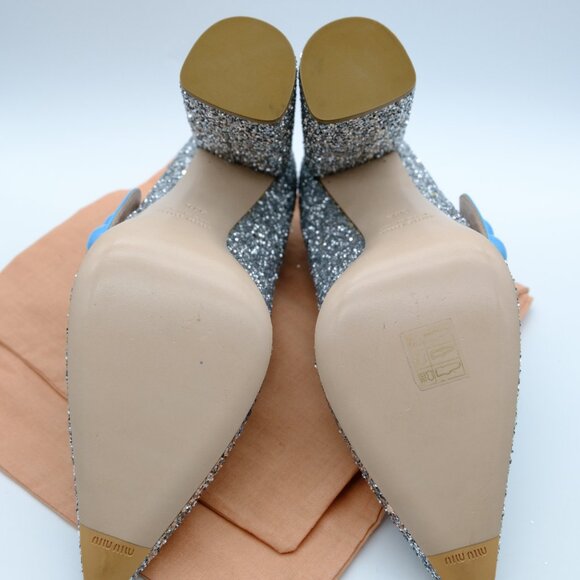 Miu Miu Silver and Blue Heels - Picture 10 of 10